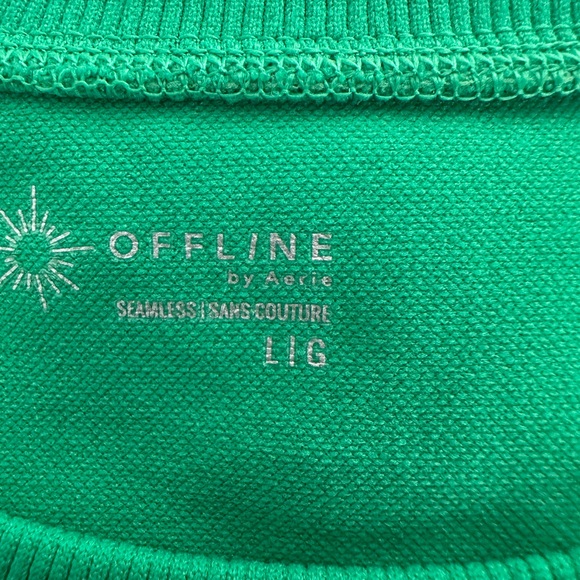 Aerie Vibrant Green Long Sleeve Crop Top - Picture 7 of 14